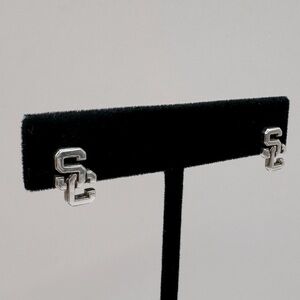 DAYNA U Sterling Silver USC Trojans Interlocking “SC” Earrings